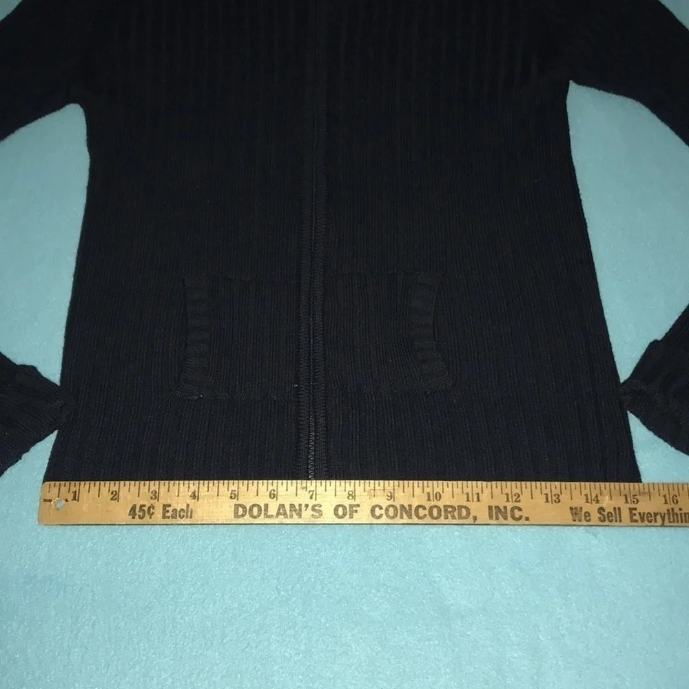 𝅺DOCKERS zip up hooded knit sweater dark navy 2 pockets size L